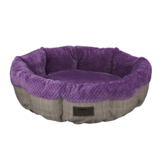 Лежак-кошик AnimAll Mary для котів та собак, колір фіолетово-сірий, S 50х50х15 см