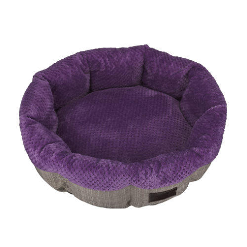Лежак-кошик AnimAll Mary для котів та собак, колір фіолетово-сірий, S 50х50х15 см