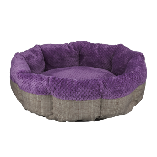 Лежак-кошик AnimAll Mary для котів та собак, колір фіолетово-сірий, S 50х50х15 см