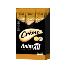 Лакомство AnimAll Сrème для кошек, со вкусом курицы с креветками, 6×15 г
