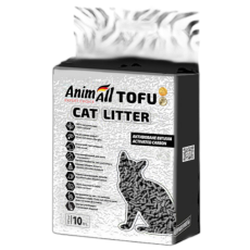 Соевый наполнитель AnimAll Tofu Carbon для кошек, с активированным углем, 10 литров (4.66 кг)