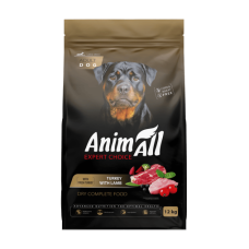 Сухий корм AnimAll для дорослих собак великих порід, зі свіжою індичкою та ягням, 12 кг