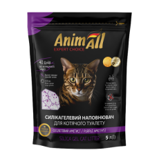 Силікагелевий наповнювач AnimAll Premium Кристали аметиста, для котів, 5 л (2.1 кг)