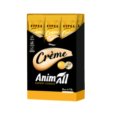 Ласощі AnimAll Сrème для котів, зі смаком курки, 6×15 г