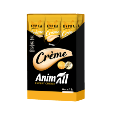 Ласощі AnimAll Сrème для котів, зі смаком курки, 6×15 г