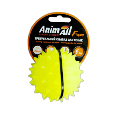 Игрушка AnimAll Fun мяч каштан для собак, 7 см, желтая