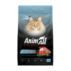 Сухий корм AnimAll для котів, лососем, білою рибою та свіжою індичкою, 12 кг
