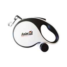 Повідець-рулетка AnimAll XL з диспенсером, для собак вагою до 50 кг, 8 м, білий