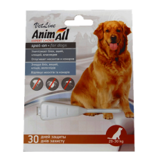 Краплі AnimAll VetLine Spot-On від бліх і кліщів для собак вагою 20-30 кг