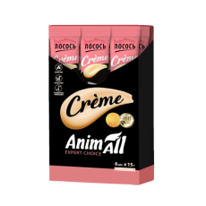 Ласощі AnimAll Сrème для котів, зі смаком лосося, 6×15 г
