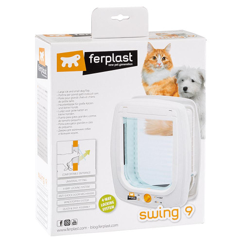 Дверцята Ferplast Swing 9 White для великих кішок та маленьких собак