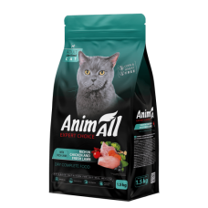 Сухий корм AnimAll для стерилізованих котів, з куркою та свіжою ягнятиною, 1.5 кг