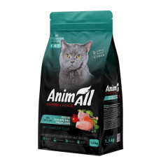 Сухой корм AnimAll для стерилизованных кошек, с курицей и свежей ягнятиной, 1.5 кг