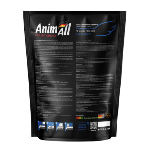 Силікагелевий наповнювач AnimAll Кристали аквамарину, для котів, 3.8 л (1.6 кг)
