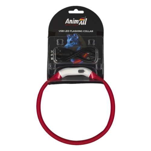 Нашийник AnimAll LED для собак, розмір S, 40 см, помаранчевий