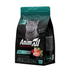 Сухой корм AnimAll для стерилизованных кошек, с курицей и свежей ягнятиной, 400 г