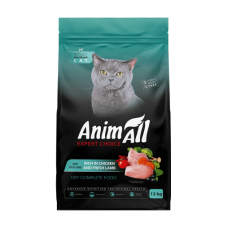 Сухий корм AnimAll для стерилізованих котів, з куркою та свіжою ягнятиною, 12 кг