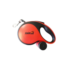 Повідець-рулетка AnimAll L з диспенсером, для собак вагою до 50 кг, 5 м, червона