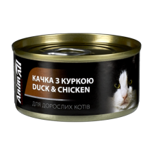 Консерви AnimAll для котів, качка та курка, 80 г