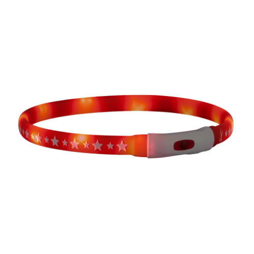 Нашийник AnimAll LED для собак, розмір M, 55 см, червоний /помаранчевий