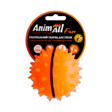 Игрушка AnimAll Fun мяч каштан для собак, 7 см, оранжевая