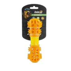 Игрушка AnimAll GrizZzly мультифункциональная косточка, для собак, 24.4×7.3×5.1 см, оранжево-желтая