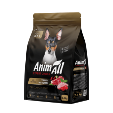Сухий корм AnimAll для дорослих собак малих порід, зі свіжою індичкою та ягням, 2.5 кг