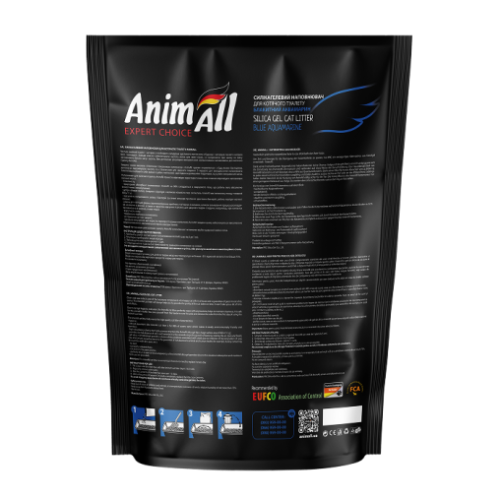 Силікагелевий наповнювач AnimAll Кристали аквамарину, для котів, 7,6 л (3.2 кг)