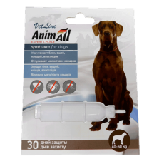 Краплі AnimAll VetLine Spot-On від бліх і кліщів для собак вагою 40-60 кг