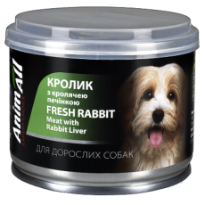 Консерви AnimAll для собак, з кролем та кролячою печінкою, 195 г
