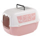 Закритий туалет для кішок з малюнком Ferplast Prima Decor Rosa
