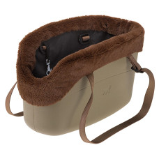 М`яка зимова переноска для маленьких собак Ferplast With-Me Winter Dove Grey