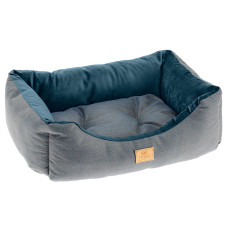 М`яка лежанка з оксамиту для собак та кішок Ferplast Chester 80 Light Blue