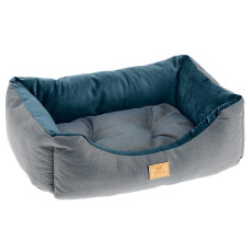М`яка лежанка з оксамиту для собак та кішок Ferplast Chester 80 Light Blue