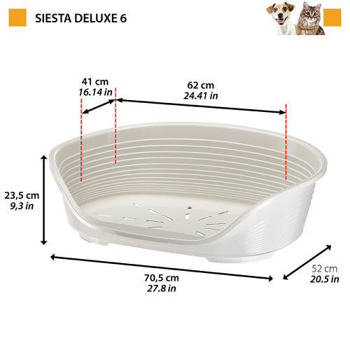 Пластиковий лежак для собак та кішок Ferplast Siesta Deluxe 6 Bianco