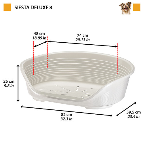 Пластиковий лежак для собак та кішок Ferplast Siesta Deluxe 8 Grey