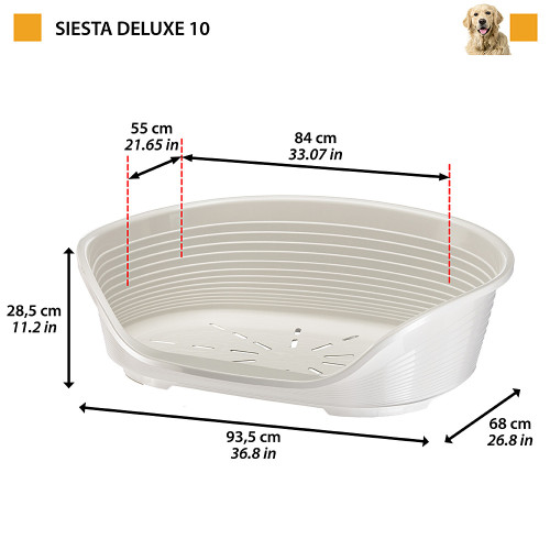 Пластиковий лежак для собак та кішок Ferplast Siesta Deluxe 10 Dove Grey