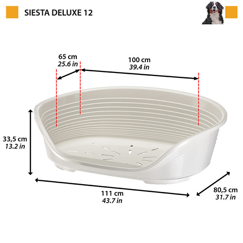 Пластиковий лежак для собак та кішок Ferplast Siesta Deluxe 12 Nero