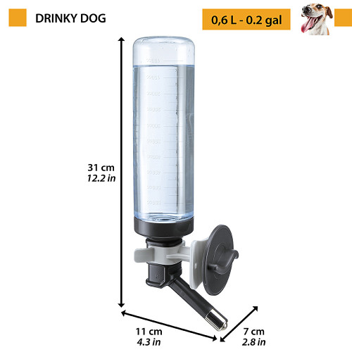 Універсальний диспенсер для води для переносок собак Ferplast Drinky Dog 600 мл