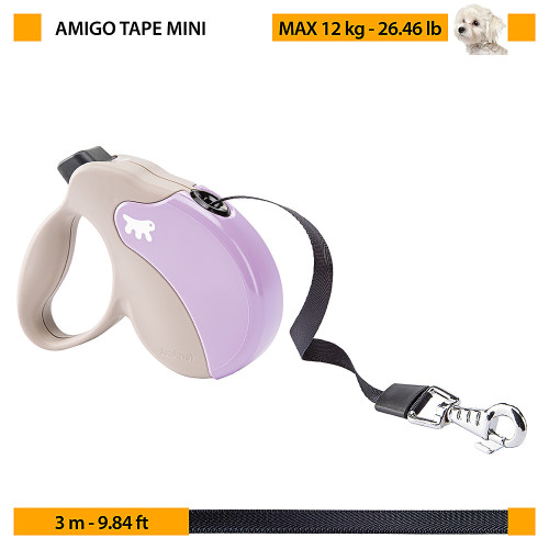 Повідець-рулетка для собак зі стрічкою Ferplast Amigo Tape Mini Black