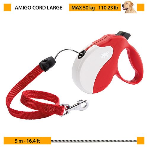 Повідець-рулетка для собак із шнуром Ferplast Amigo Cord L Red