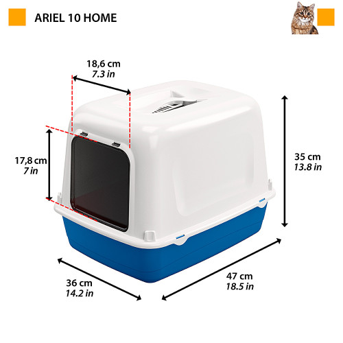 Закрытый туалет для кошек с системой просеивания Ferplast Ariel 10 Home