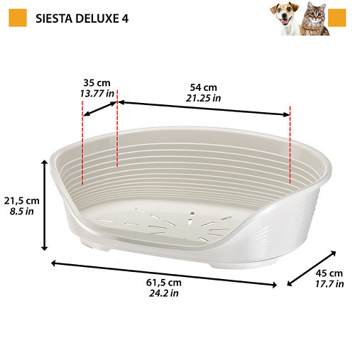 Пластиковий лежак для собак та кішок Ferplast Siesta Deluxe 4 Bianco