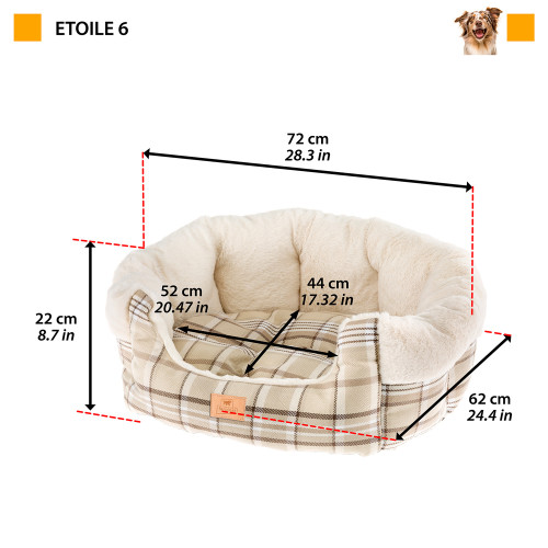Невелика софа з м`якої тканини для собак та кішок Ferpalst Etoile 6 Blue