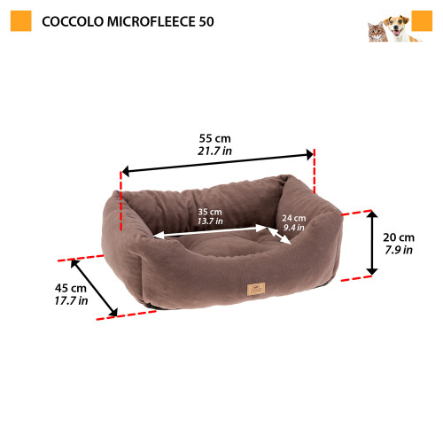 М`яка софа для котів та собак Ferplast Coccolo Microfleece 50 Dove Grey