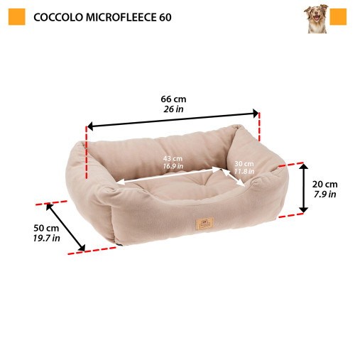 М`яка софа для котів та собак Ferplast Coccolo Microfleece 60 Dove Grey
