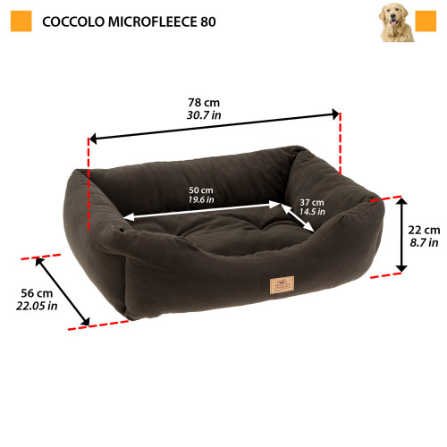 М`яка софа для котів та собак Ferplast Coccolo Microfleece 80 Dove Grey