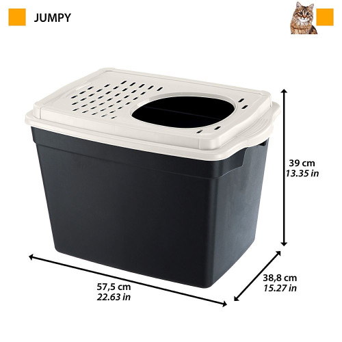 Закрытый туалет для кошек с верхним входом Ferplast Jumpy
