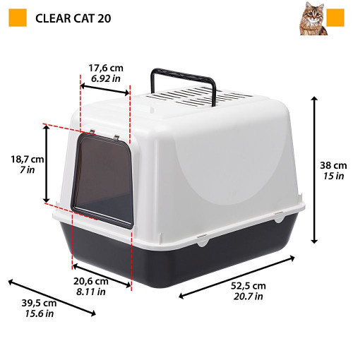 Закрытый туалет для кошек с угольными фильтрами Ferplast Clear Cat 20