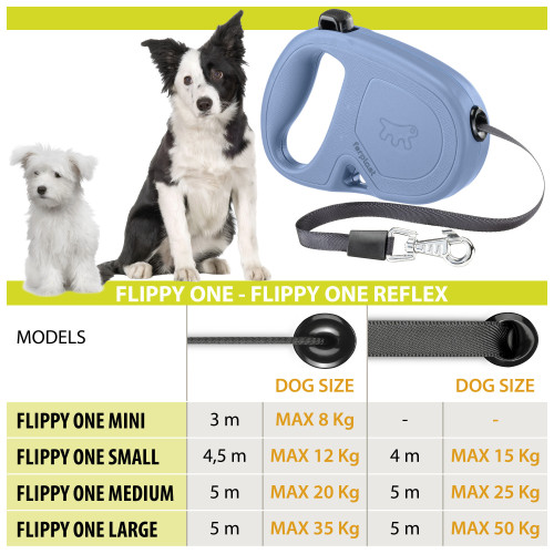 Рулетка із шнуром для собак Ferplast Flippy One Cord S Blue